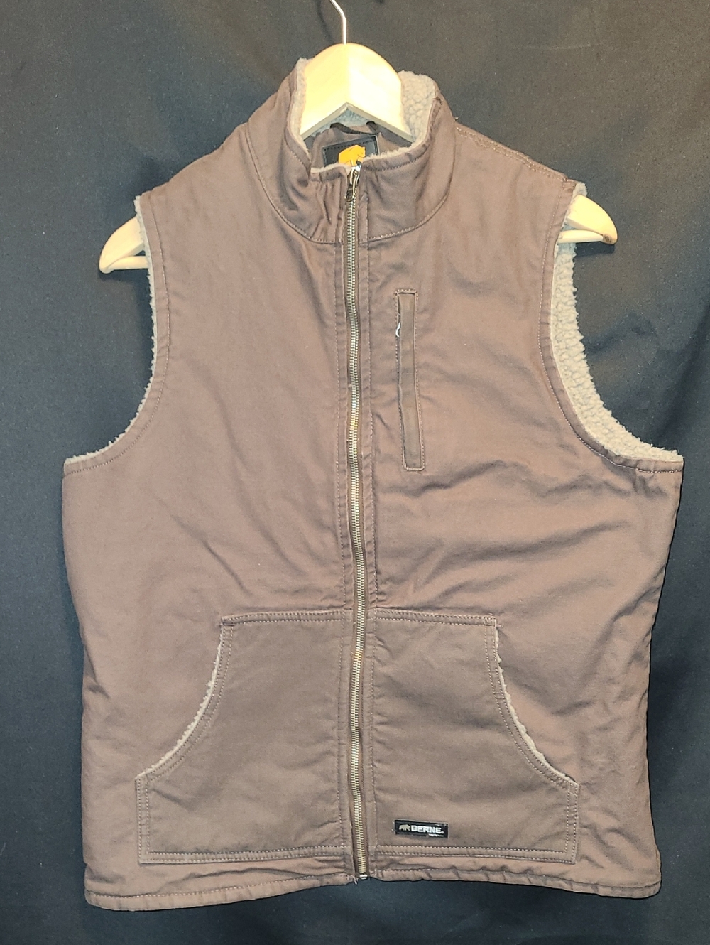 BERNE WV15 Women's Sherpa-Lined Softstone Duck Vest Size Med